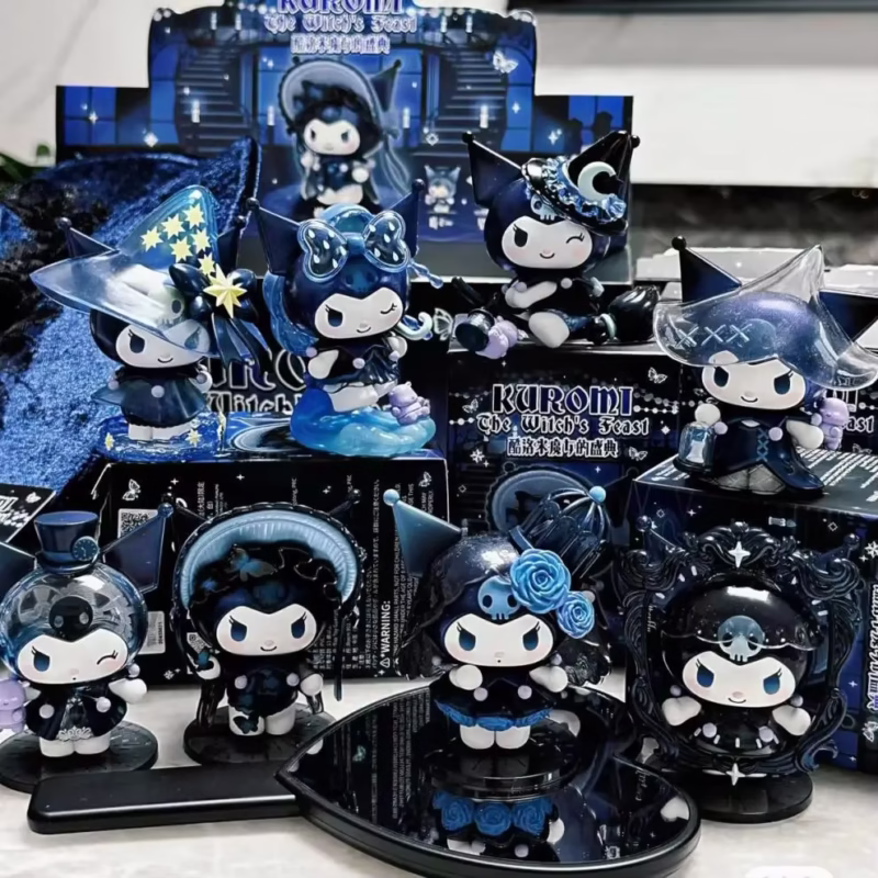 The brand-new Sanrio Kuromi Witch Festival Serie Blind Box Set of Hand-action Fashion Play Doll Girl Tabletop Decoration for Kids