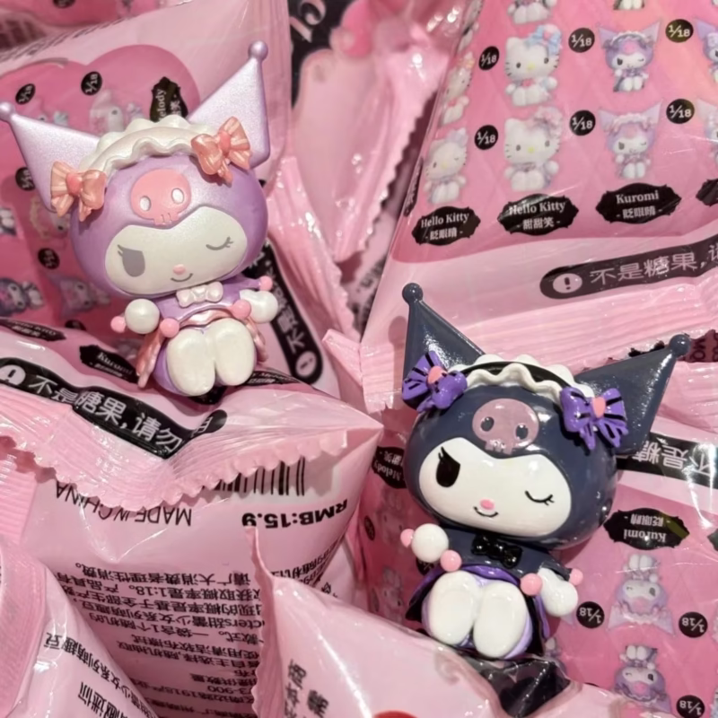 Kuromi Children's Toy Birthday Present: New Sanrio Adorable Sweet Bud Girl Adorable Bean Cartoon Hello Kitty My Melody Blind Box Ornament