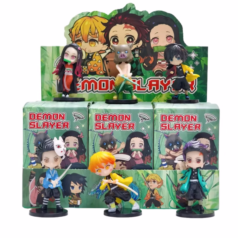 Anime Demon Slayer: New Styles: Handmade Figure Cartoon PVC Doll Desktop Decoration Birthday Present: Kitetsu no Yaiba Blind Box Set - Image 2