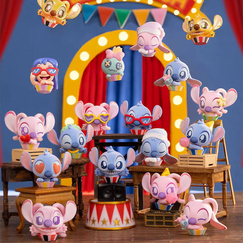 1/16 pieces Stitch Blind Box Toy Anime Figure Stitch Angel Flocking Doll Designer Material Kid Gift Original Disney film Big Star