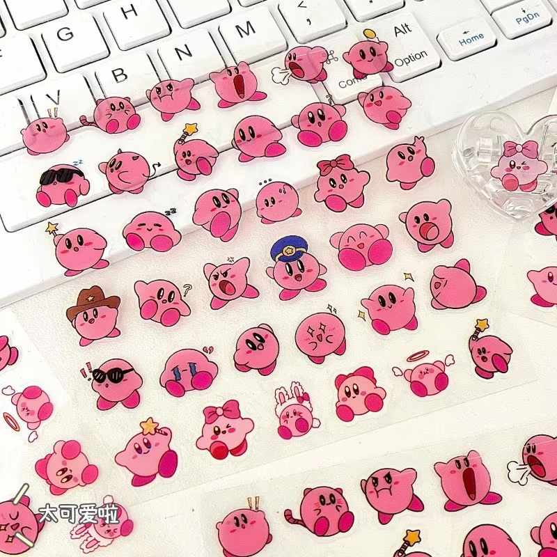 Waterproof Kawaii Creative DIY Diary Album Scrapbook Bottle Adorable Anime Decoration for Girls, Kids, and Reward Decals with Kirby Sticker