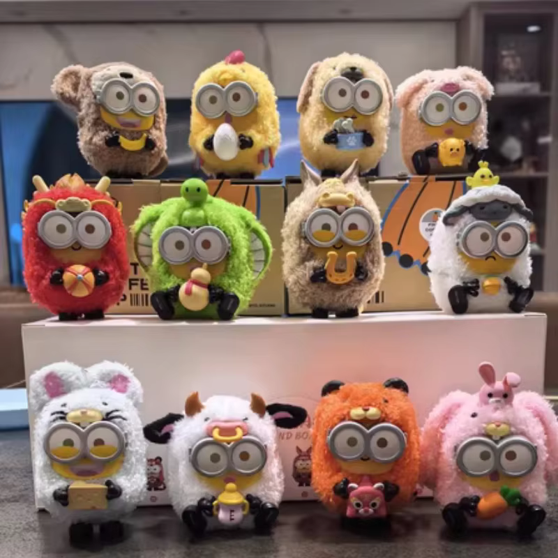 New Real Minions from Universal Studios Room Decoration Toys: Bob Twelve Zodiac Series Souvenir Blind Box Gift of Mini Dolls Ornaments
