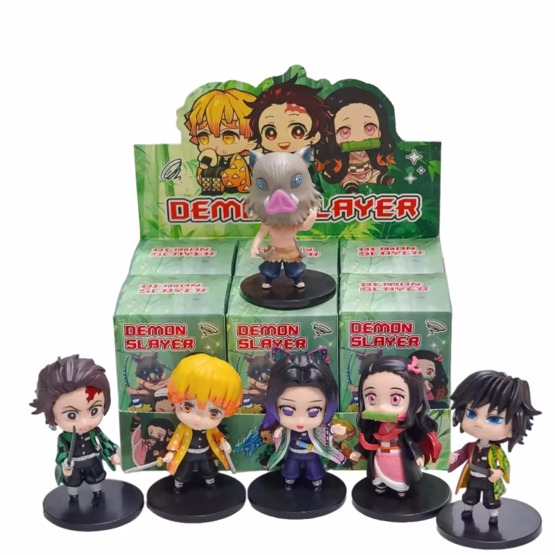 Anime Demon Slayer: New Styles: Handmade Figure Cartoon PVC Doll Desktop Decoration Birthday Present: Kitetsu no Yaiba Blind Box Set - Image 4