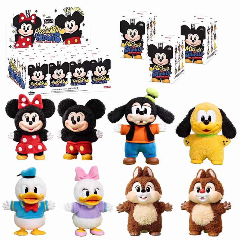 Puzzle Bag with Mickey Family Adorable Spell Keychain Series Blind BoxMystery Box Adorable Cartoon Doll Bag Pendants for You