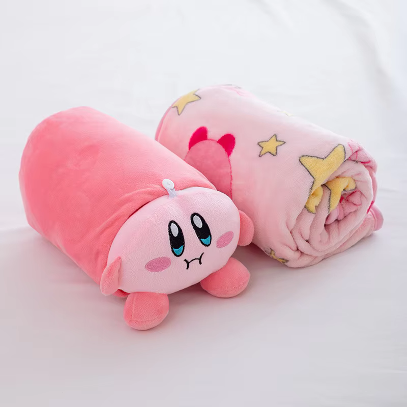 Surprise Gift for Girls: Kirby Blanket Kawaii Coral Velvet Thickened Blanket Air Conditioner Blanket Office Nap Quilt