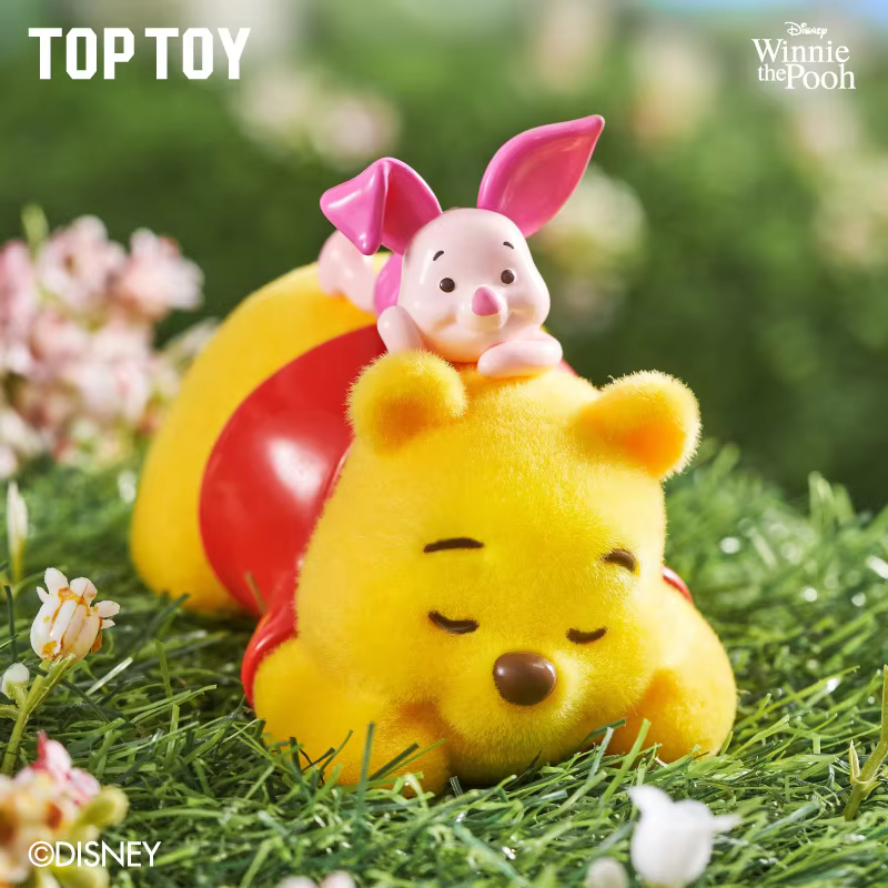 Blind Box Toptoy The Mysterious Surprise Figure of Winnie the Pooh Gifts from the Winnie Flocking Doll and Pooh Happy Everyday Series