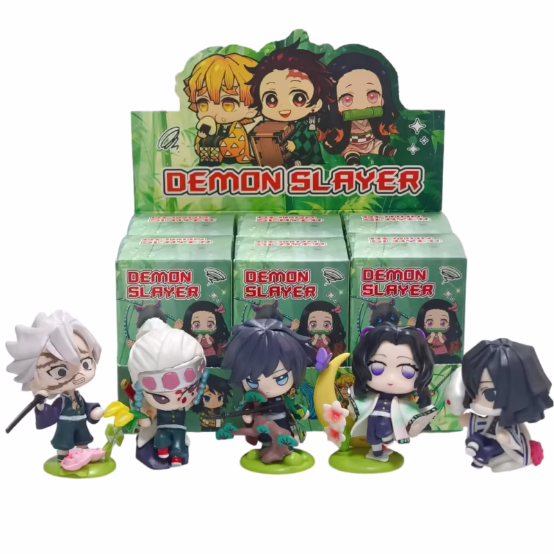 Anime Demon Slayer: New Styles: Handmade Figure Cartoon PVC Doll Desktop Decoration Birthday Present: Kitetsu no Yaiba Blind Box Set - Image 3