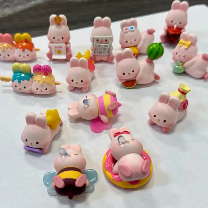 Real in stock Momo Rabbit Mini Toy from the Fun Life Series Adorable Bag with Grain Blind Box Adorable Desktop Ornament Pendant Gifts for Girls at Festivals