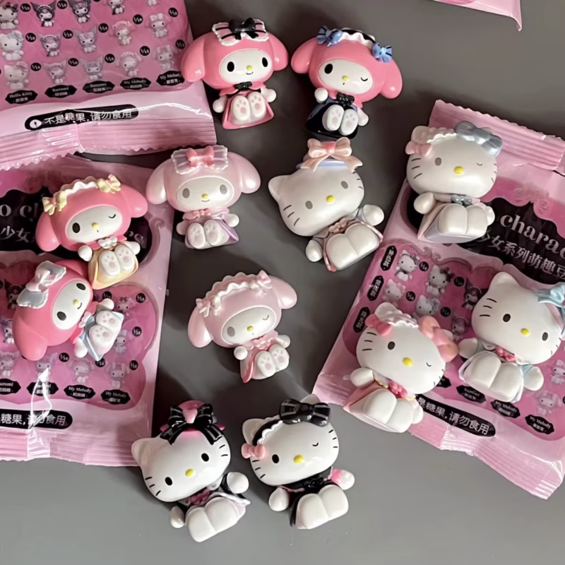 Kuromi Children's Toy Birthday Present: New Sanrio Adorable Sweet Bud Girl Adorable Bean Cartoon Hello Kitty My Melody Blind Box Ornament - Image 2