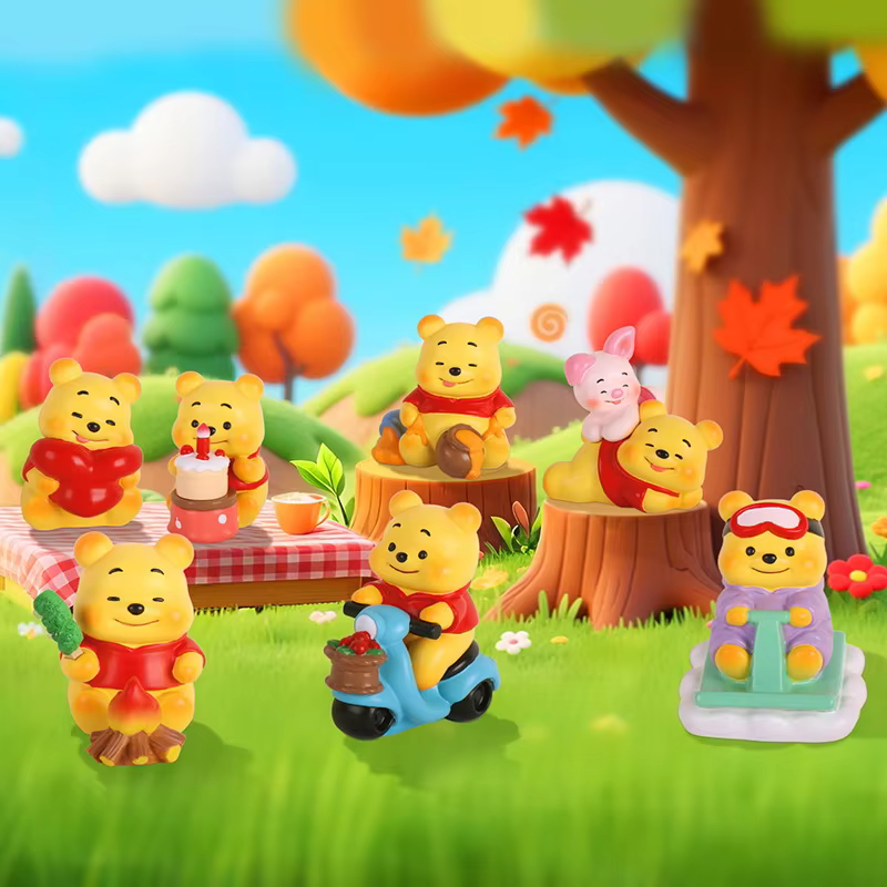 Mysterious Box Cartoon Animation Happy Life Blind Box with Cute Bear Holiday Presents: Trendy Winnie the Pooh Toy Doll Desktop Decoration