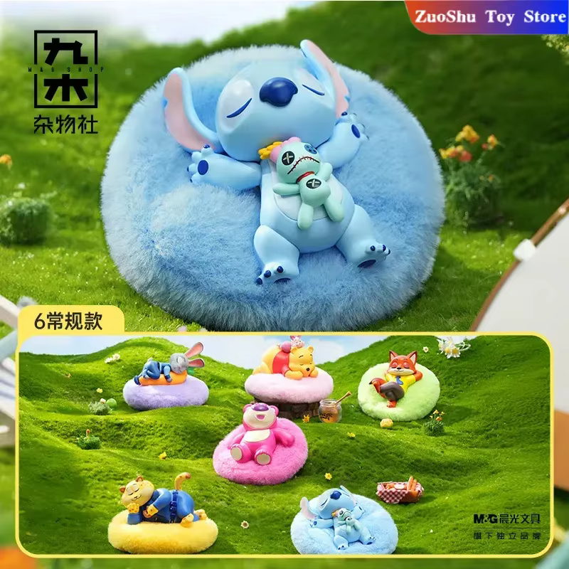 Handmade Blind Box Toys: New Disney Sunday Series Blind Box Sofa Aromatherapy Lotso Stitch Winnie-the-Pooh Gifts with Strawberry Bears