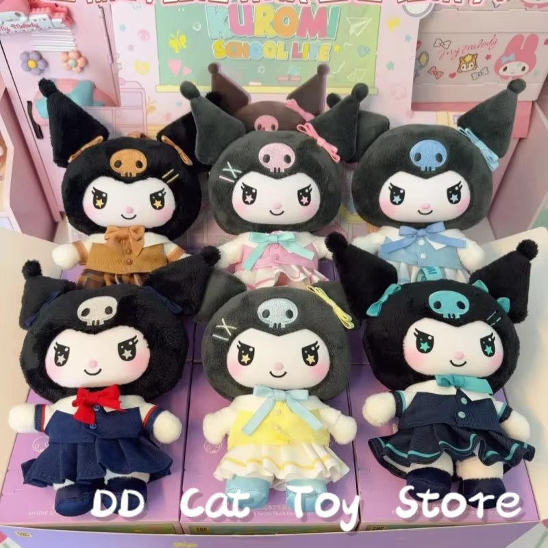 Real Toptoy Sanrio Kuromi School Life Series Vinyl Blind Box Adorable Kuromi Trendy Toy Plush Bag Pendant Surprise Box Personalized